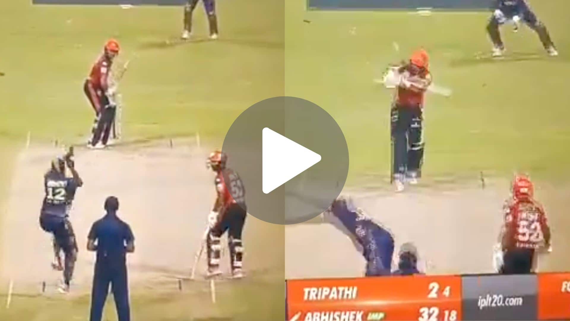 [Watch] Andre Russell's 'Deadly' Bouncer Catches Abhishek Sharma Off Guard In IPL 2024